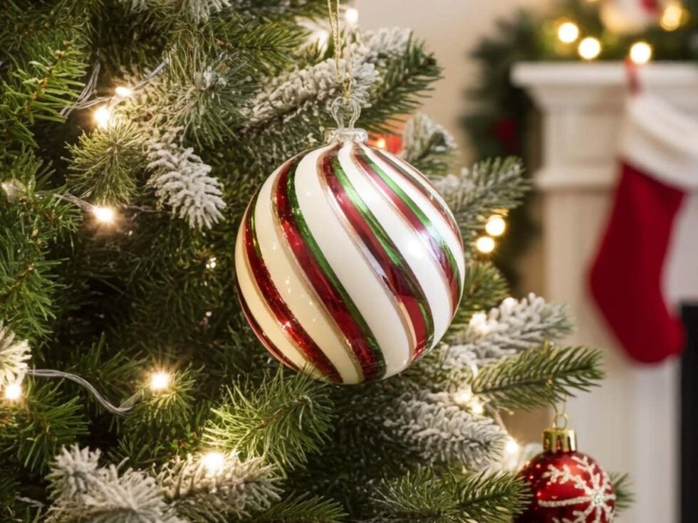 palla di natale in vetro colorata