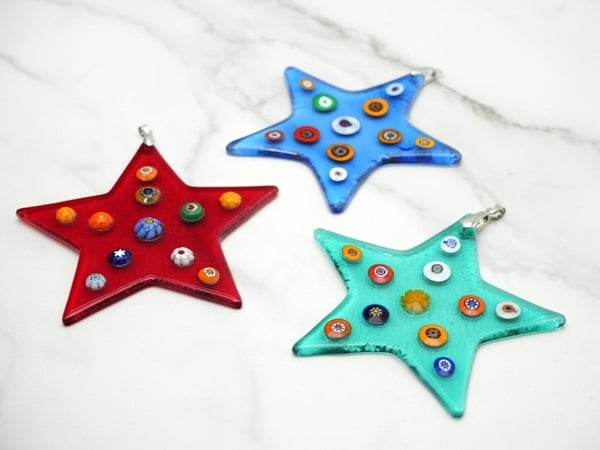 Murano glass Christmas star decorations