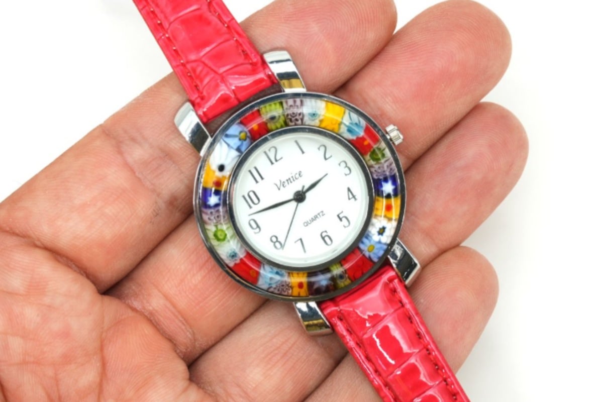 Orologio da polso in vetro di murano