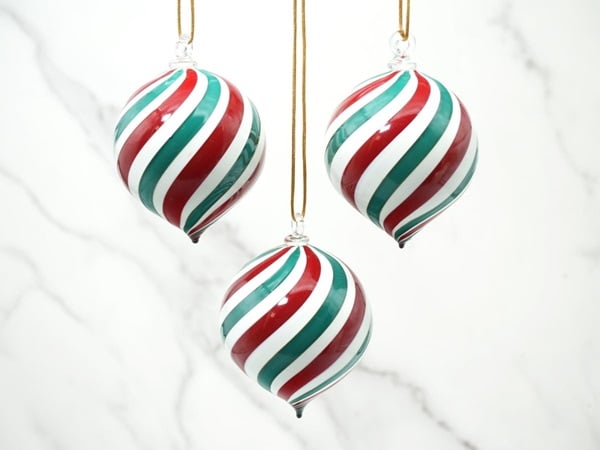twisted Murano glass Christmas balls