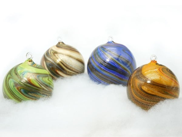 gold-detailed Murano glass Christmas balls