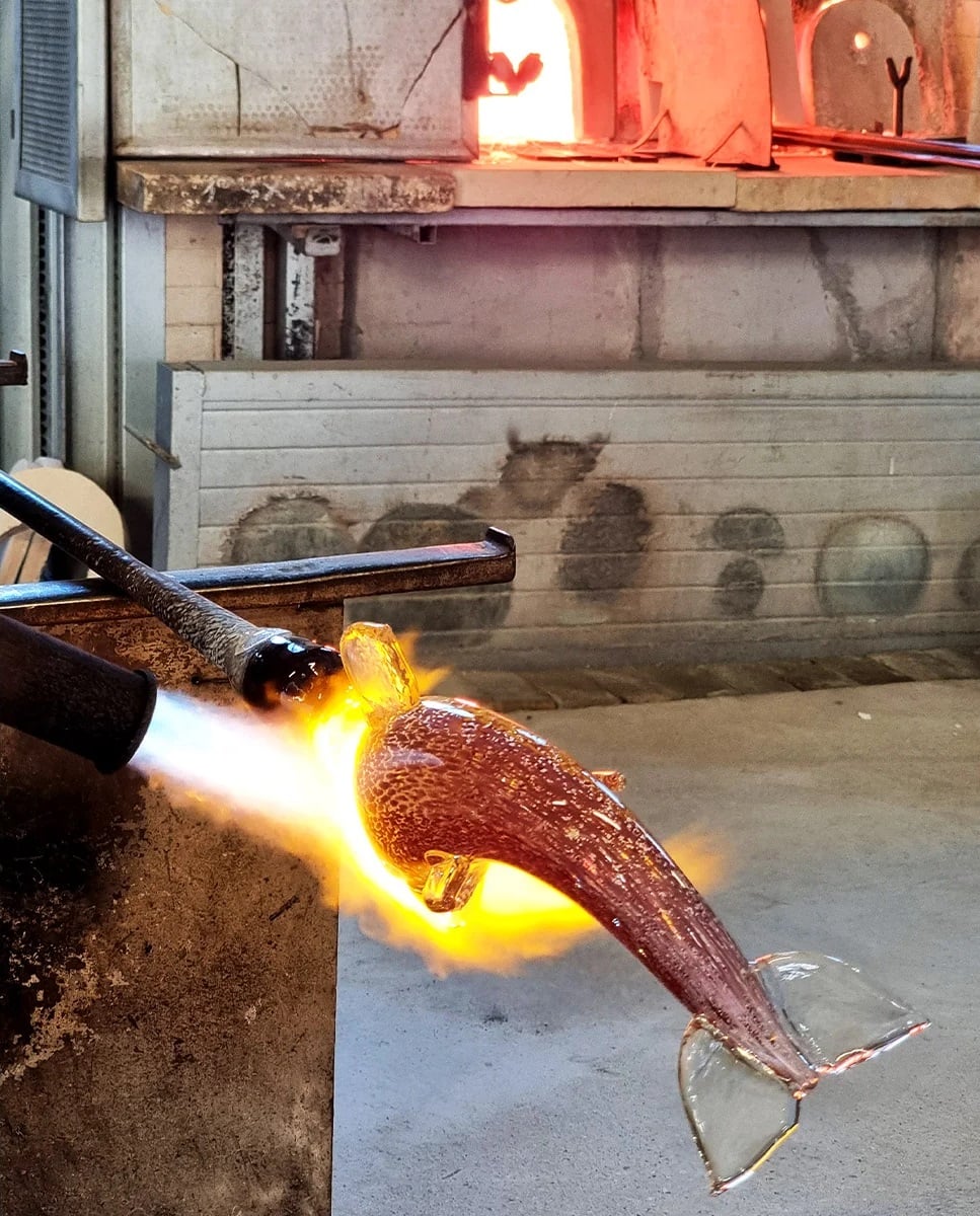 dolphin glass handmade
