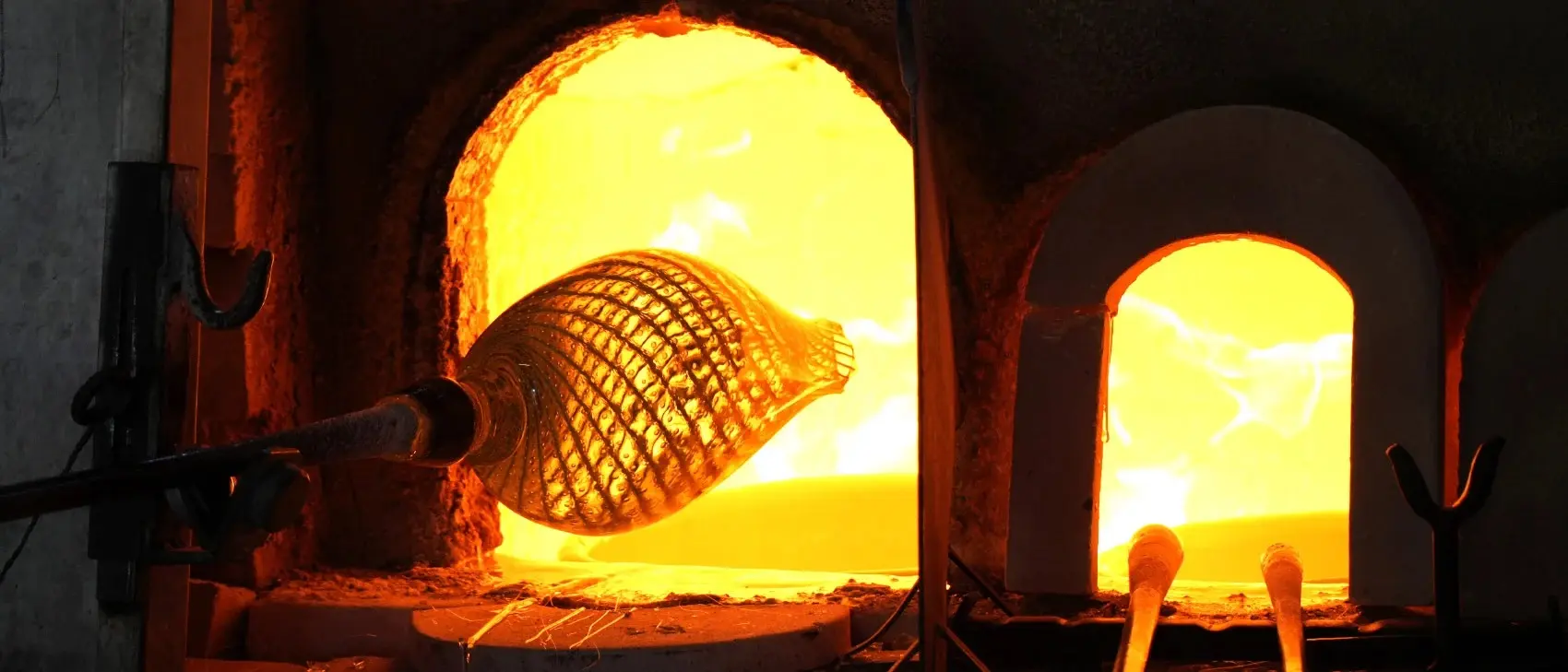 Original Murano Glass furnace and store production vase