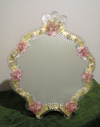 Flowers Queen Mary Table Mirror Venetian - Murano glass