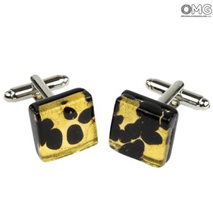 Gemelli - Nero - Vetro di Murano Originale OMG