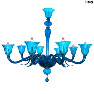 Venetian Chandelier -Tremiti - light blue - Murano Glass