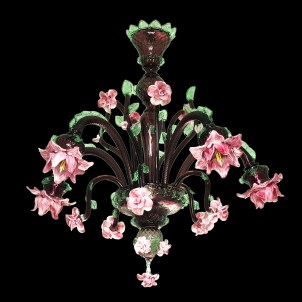 Venetian Chandelier Rosetto - Ruby - Original Murano Glass