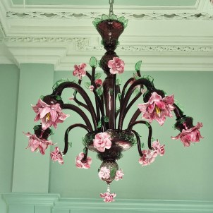 Venetian Chandelier Rosetto - Ruby - Original Murano Glass