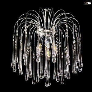 Drop Chandelier in Clear glass - Original Murano Glass OMG