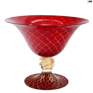 Montecristo Core Vase - Gold and Red - Original Murano Glass OMG