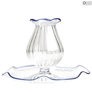 Venetian Blu Candle Holder - Murano Glass
