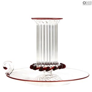 Venetian Red Candle Holder - Murano Glass