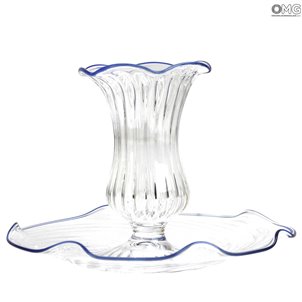 Venetian Blu Candle Holder - Murano Glass