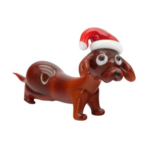 Christmas - Dachshund Dog brown - Original Murano glass OMG