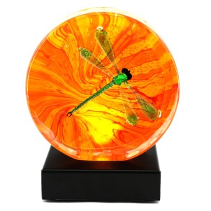 Dragonfly Scultpure Sommerso with led lamp - Original Murano Glass omg