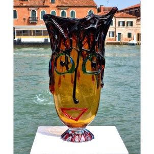 Vaso Musana Arancione - Tributo a Picasso - Vetro di Murano Originale OMG