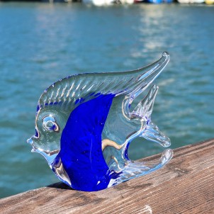 Moon fish Figurine - With colors Sommerso - 1 Piece - Orginal Murano Glass OMG