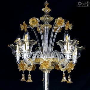 Lampada da Tavolo Flambeau - Floreale - Vetro di Murano - 5 Luce