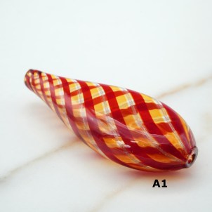 Perle di Murano in filigrana - Rosso ambra avventurina