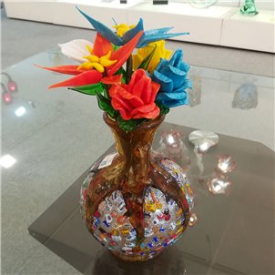 Fiore Rosa Rossa - Lavorata a Lume - Original Murano Glass OMG