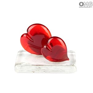 Hearts Love Couple - Paperweight - Original Murano Glass OMG