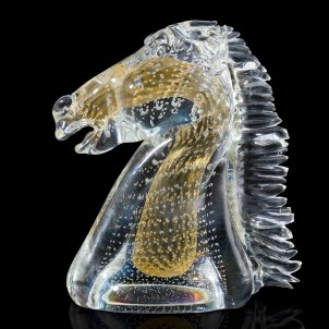 Testa di cavallo Scultura Sommersa Oro - Original Murano glass