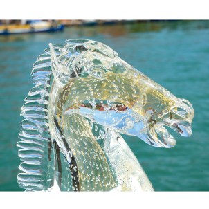 Testa di cavallo Scultura Sommersa Oro - Original Murano glass