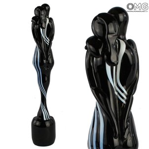Lovers Sculpture - Black - Murano Glass  - Venetian glass