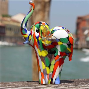 Elefante figurina in murrine - fatta a mano in vetro di Murano
