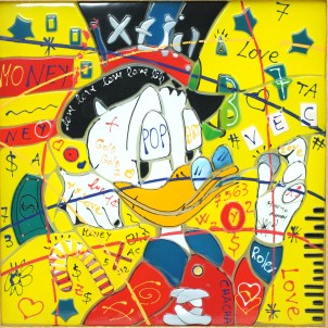 Zio paperone - Quadro in Vetrofusione