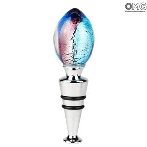 Bottle stopper - Silver + BOX - Original Murano Glass Box