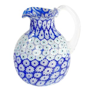 Millefiori Pitcher - Blue - Original Murano Glass OMG