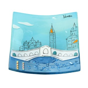 Ponte di Rialto + Veduta veneziana - Piatto svuota tasche