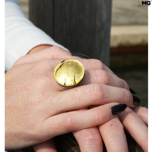 Ring round Charming - Gold 24 Kt - Original Murano Glass OMG