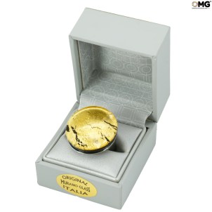Ring round Charming - Gold 24 Kt - Original Murano Glass OMG