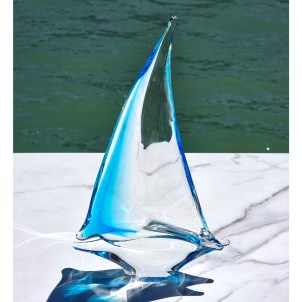 Sail Boat - lightblue - Original Murano Glass OMG