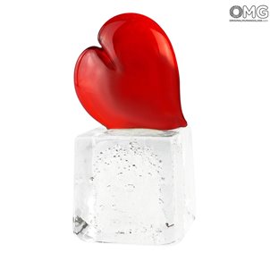Heart Love - Paperweight - Original Murano Glass