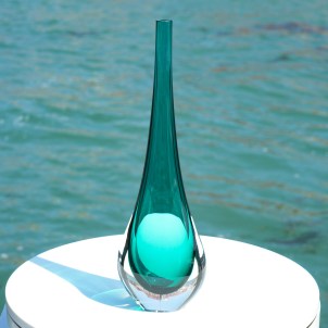 Vase Viper - Teal - Sommerso - Original Murano Glass OMG