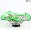 Drop Bowl Murrine - Green Silver Glass