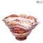 Sbruffi Centerpiece Alexis Amber & silver leaf - Murano glass