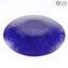 Plate Round Pure Gold 24kt Green Blue Original Murano Glass - Fruits holder