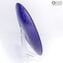 Plate Round Pure Gold 24kt Green Blue Original Murano Glass - Fruits holder