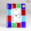 Table Alarm Amber Clock with Mix Millefiori Original Murano Glass watch
