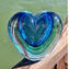Vase Heart - Light Blue Sommerso - Original Murano Glass OMG
