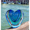 Vase Heart - Light Blue Sommerso - Original Murano Glass OMG
