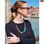 Bracciale Boma - oro e azzurro - Vetro di Murano Originale OMG