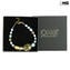 Bracciale Boma - oro e azzurro - Vetro di Murano Originale OMG