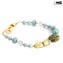 Bracciale Boma - oro e azzurro - Vetro di Murano Originale OMG