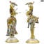 Couple Goldoni sculpture gold - Murrina - Venetian Figurines Lady and Rider gold 24kt