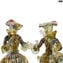 Couple Goldoni sculpture gold - Murrina - Venetian Figurines Lady and Rider gold 24kt